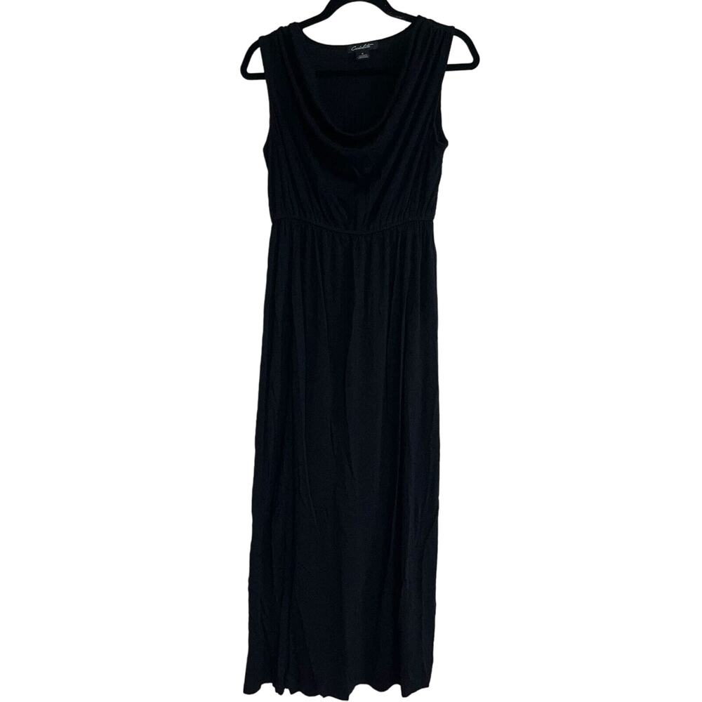 Candalate Womens Sz M Maxi Dress Black Sleeveless Scoop Neck